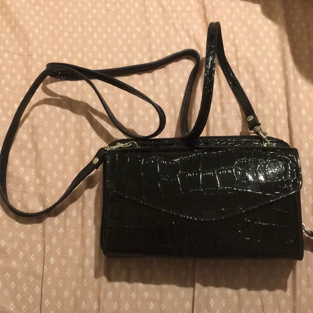 Patent leather cross body bag